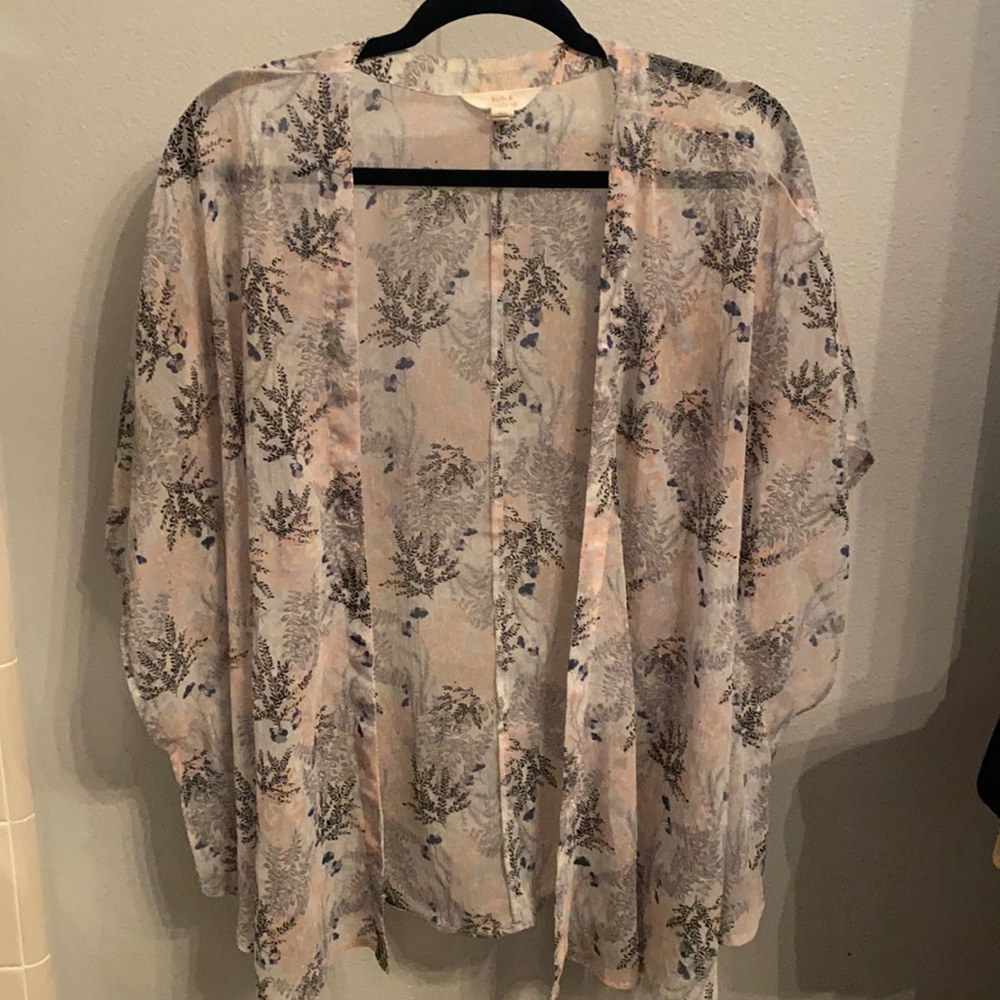 Pink gray and blue kimono